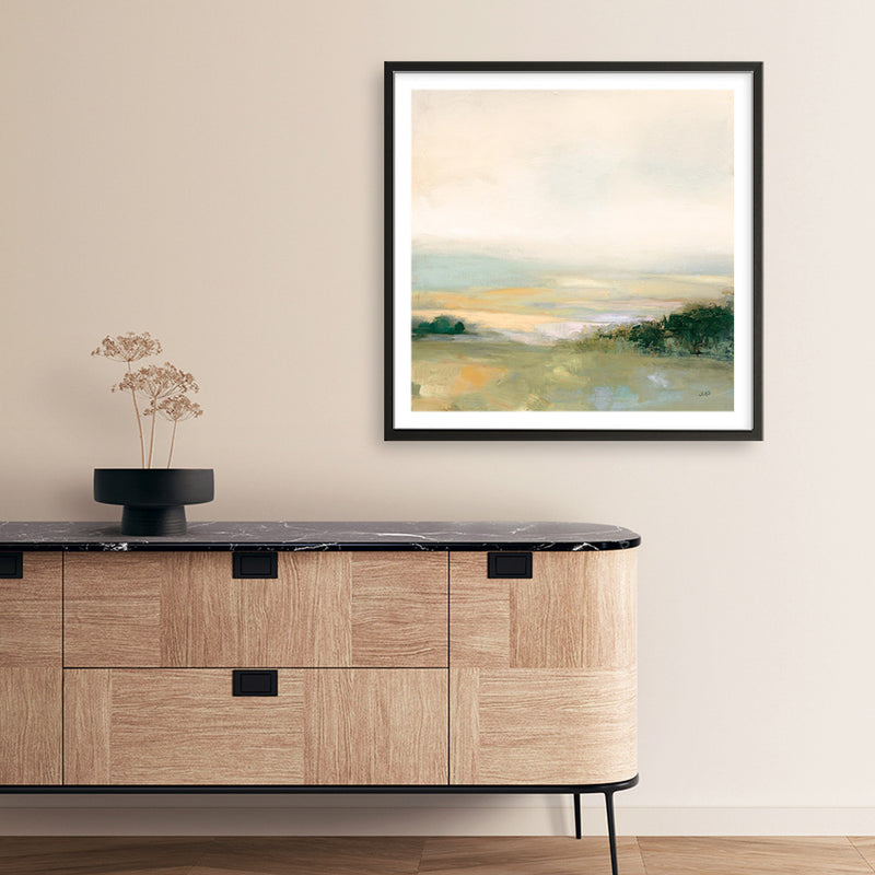 Dark Glowing Valley Neutral (Square) Art Print