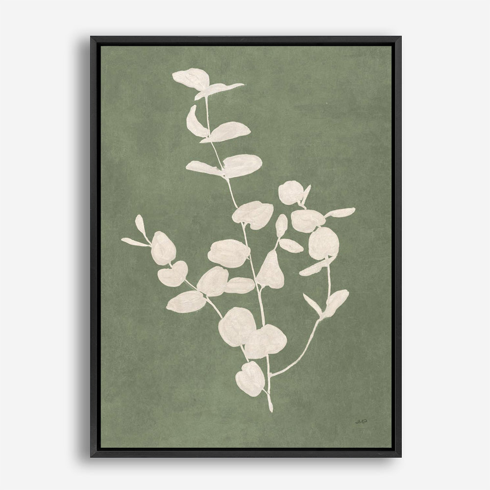 Botanical Study II Forest Green Crop Canvas Print