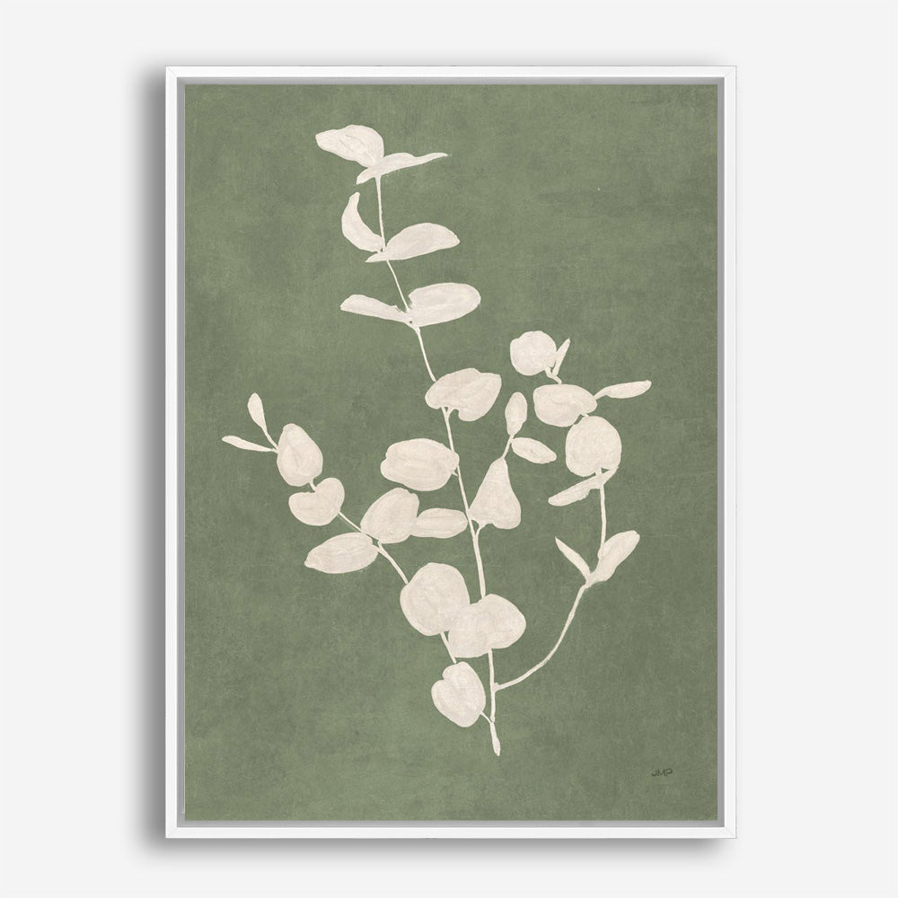 Botanical Study II Forest Green Crop Canvas Print