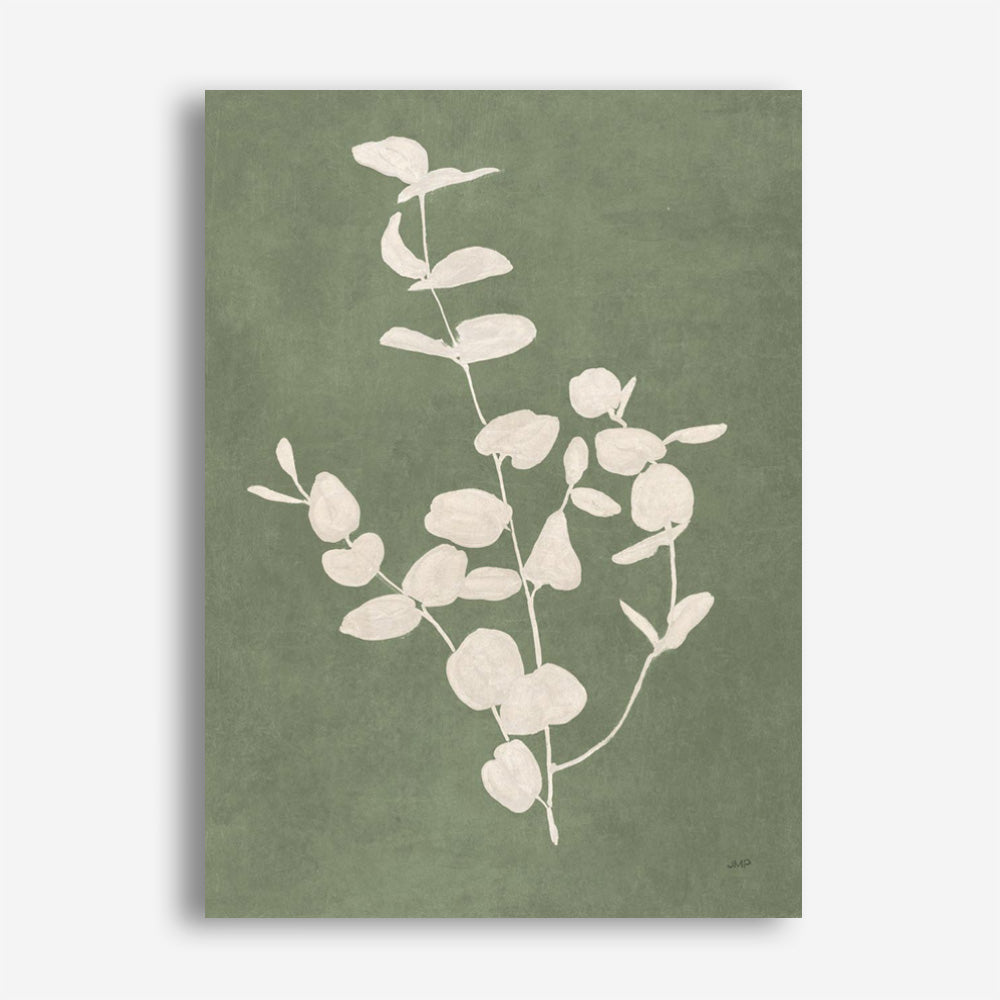 Botanical Study II Forest Green Crop Canvas Print