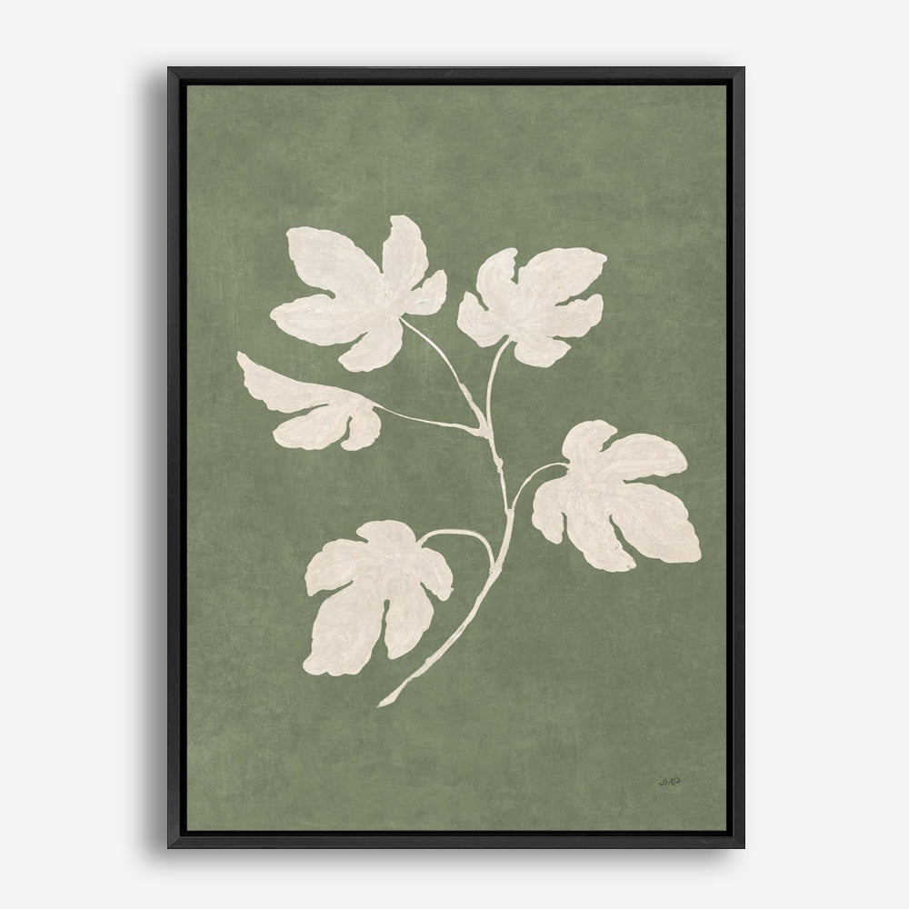 Botanical Study III Forest Green Crop Canvas Print