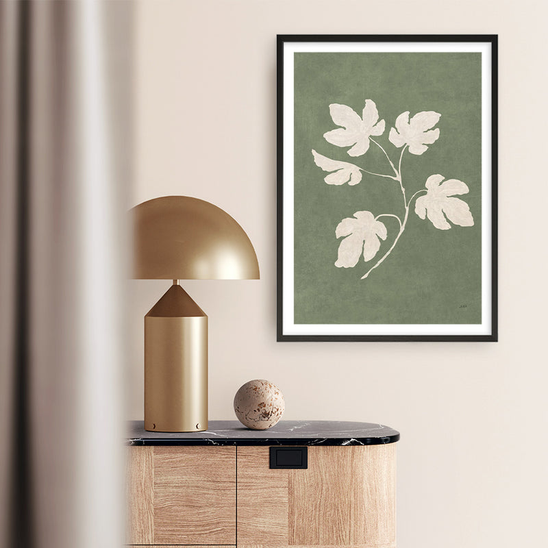Botanical Study III Forest Green Crop Art Print