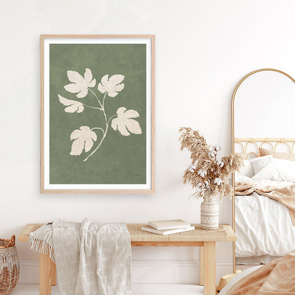 Botanical Study III Forest Green Crop Art Print