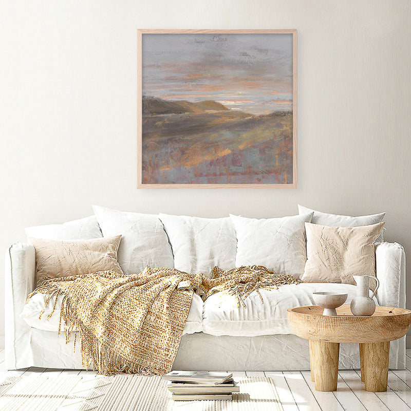 Dawn on the Hills Light (Square) Art Print