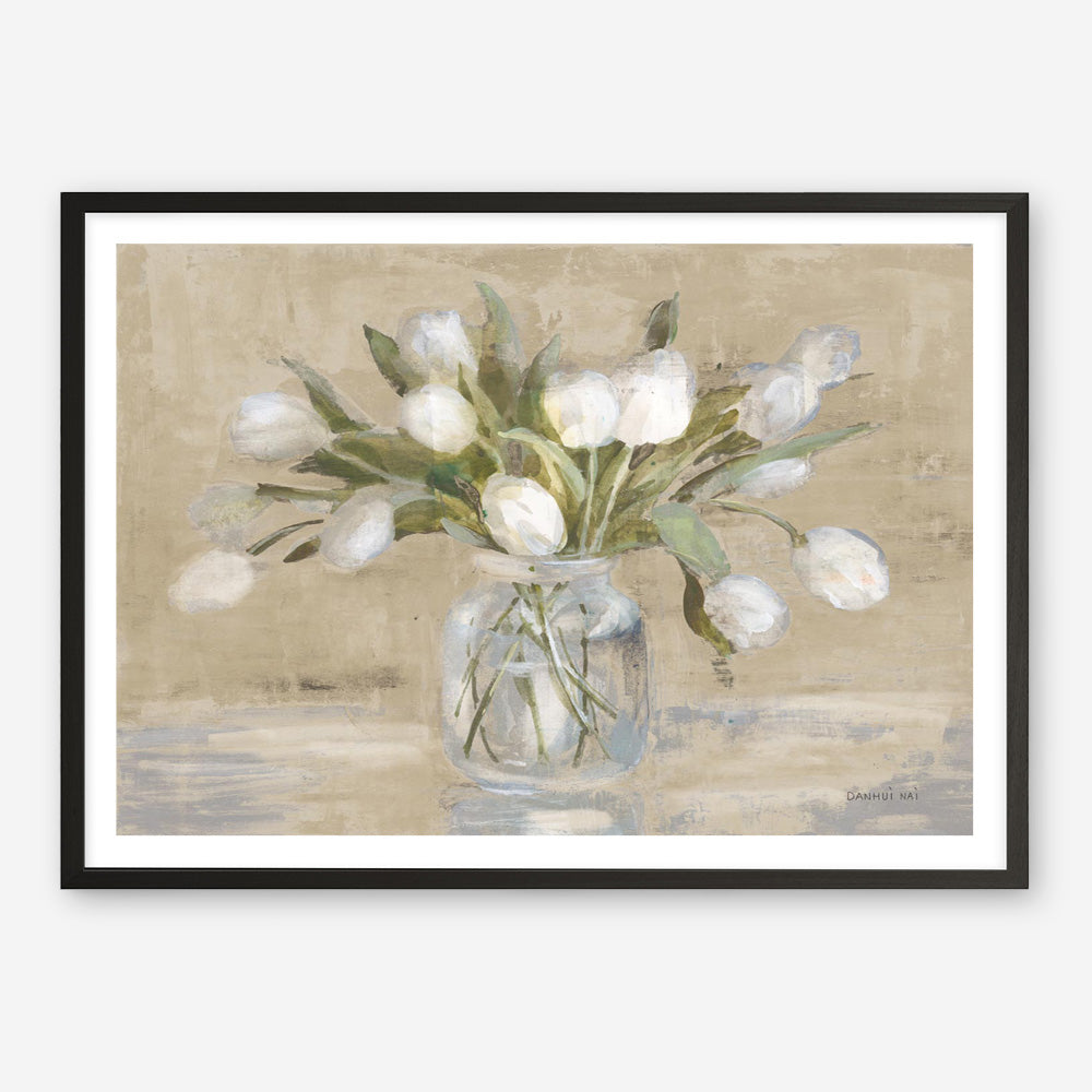 April Tulips Neutral Art Print
