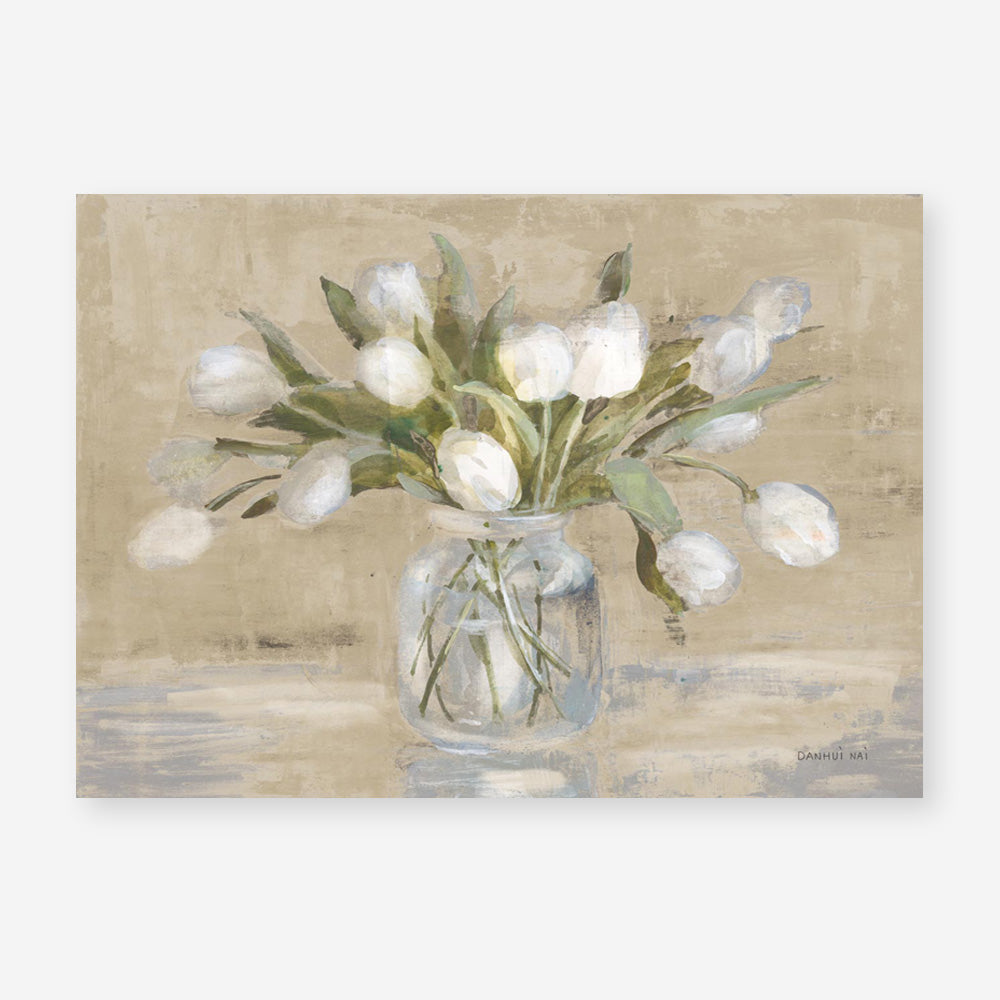 April Tulips Neutral Art Print