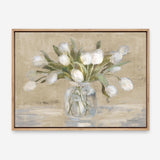 April Tulips Neutral Canvas Print