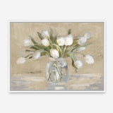 April Tulips Neutral Canvas Print