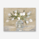 April Tulips Neutral Canvas Print