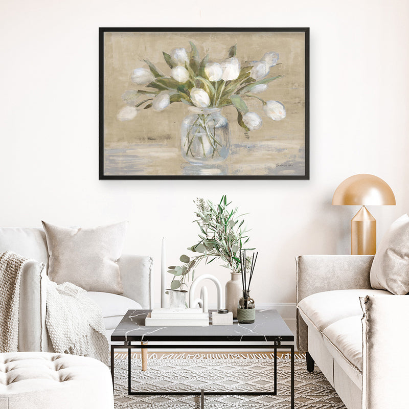 April Tulips Neutral Art Print