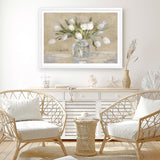 April Tulips Neutral Art Print