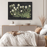 Vintage Flowers on Black Canvas Print