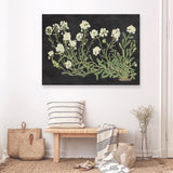 Vintage Flowers on Black Canvas Print