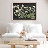 Vintage Flowers on Black Art Print