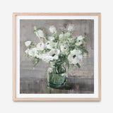 Fresh Anemones Sage (Square) Art Print