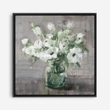 Fresh Anemones Sage (Square) Canvas Print