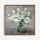 Fresh Anemones Sage (Square) Canvas Print
