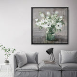 Fresh Anemones Sage (Square) Canvas Print