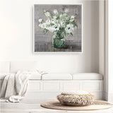 Fresh Anemones Sage (Square) Canvas Print