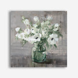 Fresh Anemones Sage (Square) Canvas Print