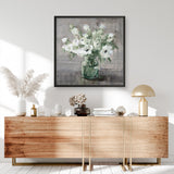 Fresh Anemones Sage (Square) Art Print