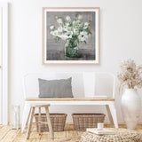 Fresh Anemones Sage (Square) Art Print