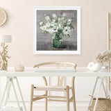 Fresh Anemones Sage (Square) Art Print