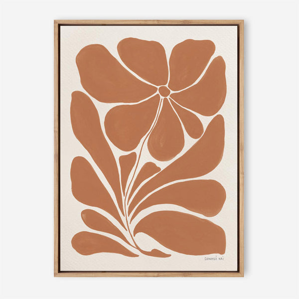 Blooming Joy I Terracotta Canvas Print