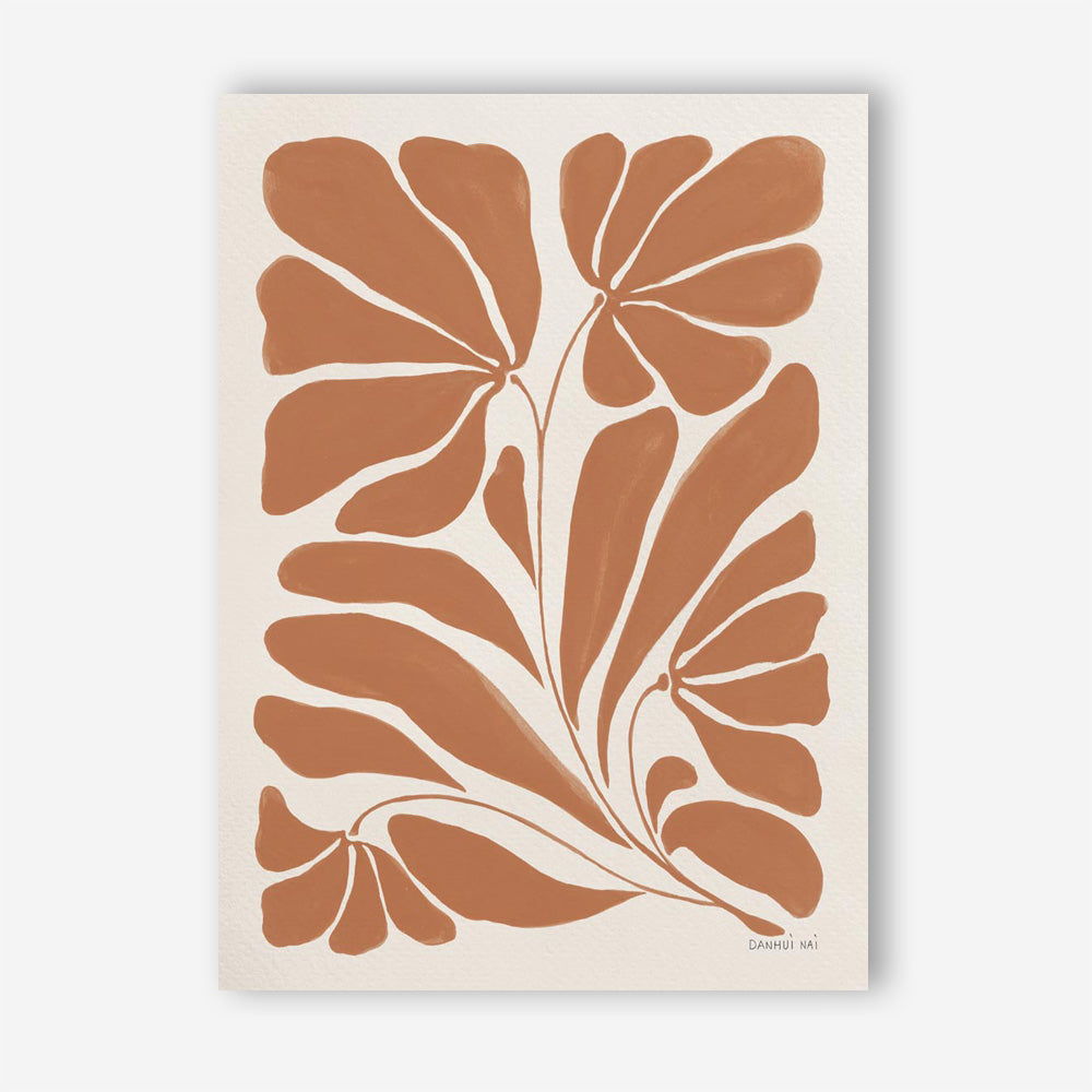 Blooming Joy II Terracotta Canvas Print