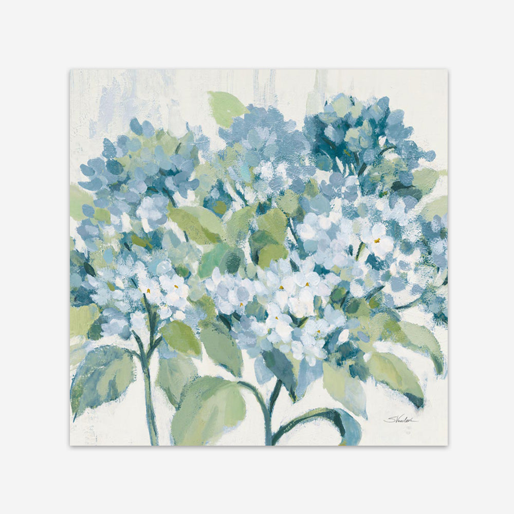Romantic Hydrangeas Blue (Square) Art Print