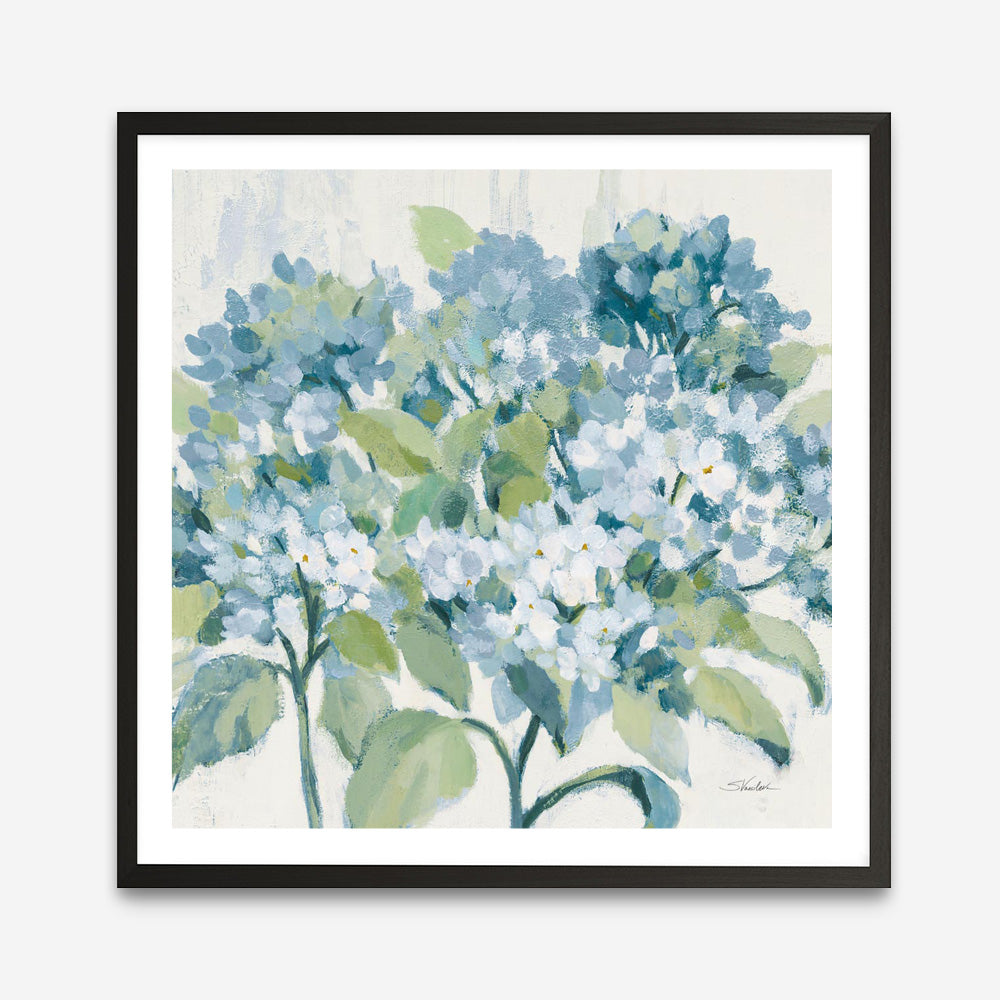 Romantic Hydrangeas Blue (Square) Art Print