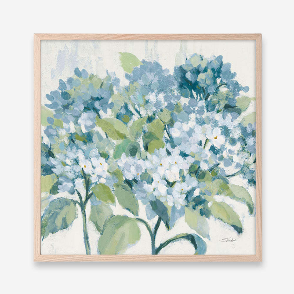 Romantic Hydrangeas Blue (Square) Art Print