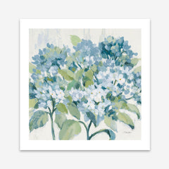 Romantic Hydrangeas Blue (Square) Art Print