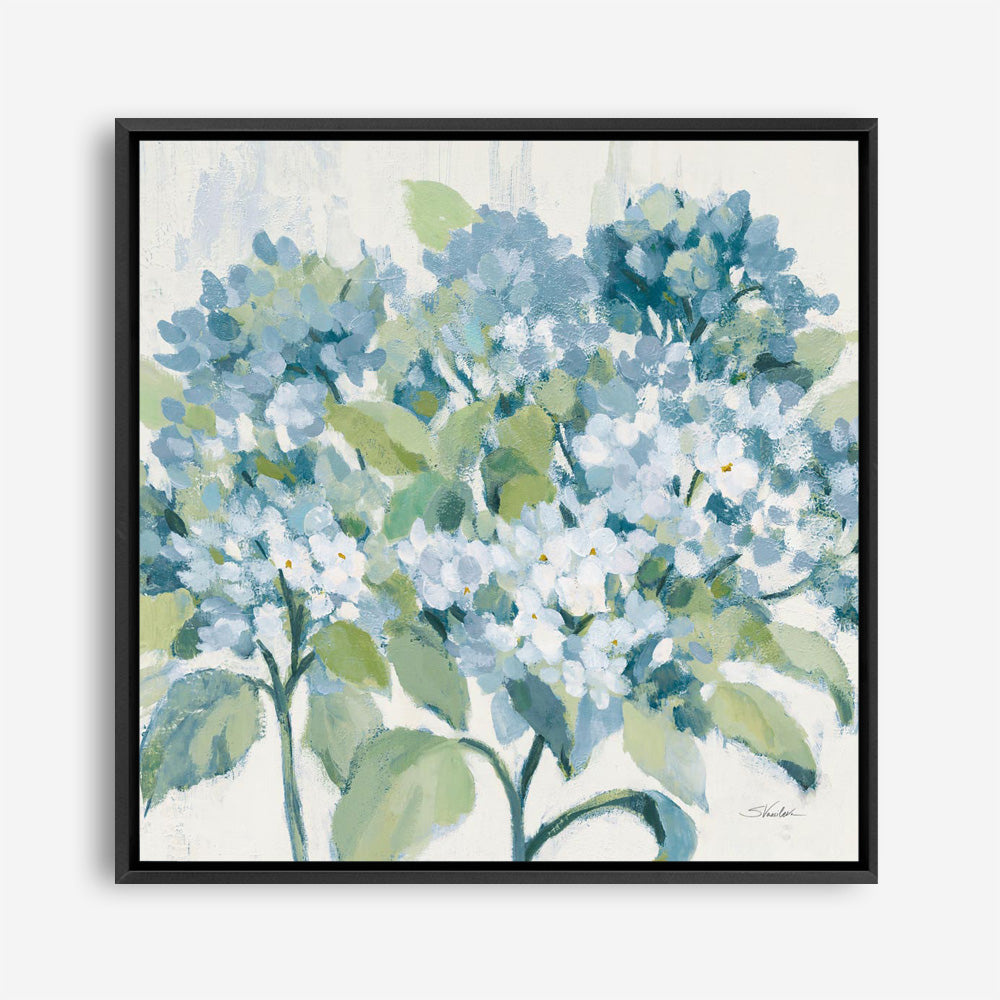 Romantic Hydrangeas Blue (Square) Canvas Print