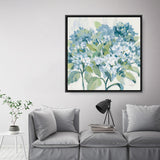 Romantic Hydrangeas Blue (Square) Canvas Print
