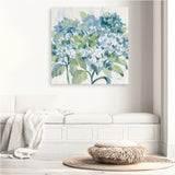 Romantic Hydrangeas Blue (Square) Canvas Print
