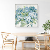 Romantic Hydrangeas Blue (Square) Canvas Print