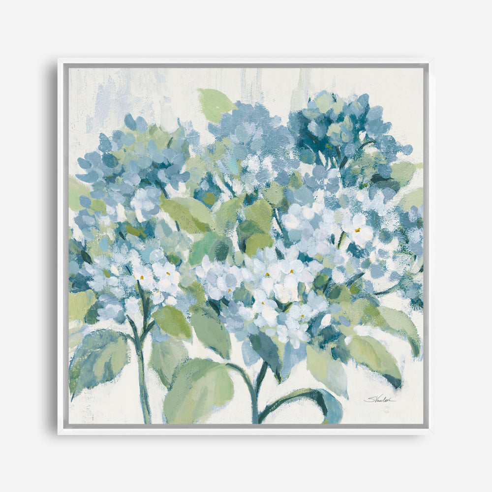 Romantic Hydrangeas Blue (Square) Canvas Print