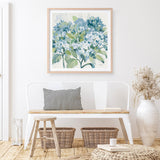 Romantic Hydrangeas Blue (Square) Art Print