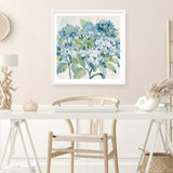 Romantic Hydrangeas Blue (Square) Art Print