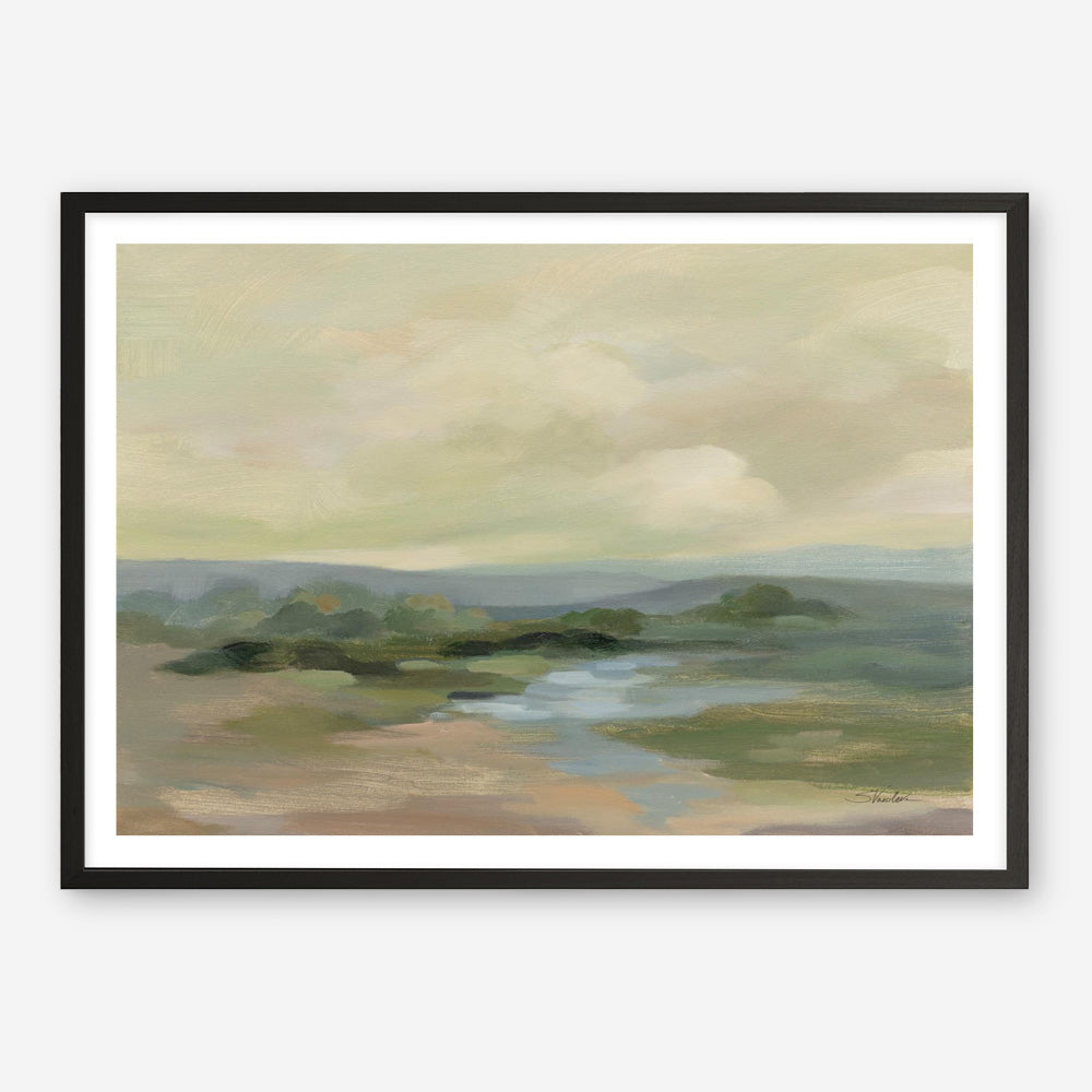 Muted Green Landscape Art Print