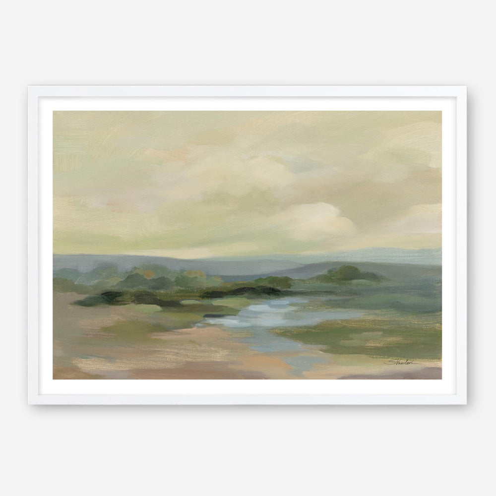 Muted Green Landscape Art Print