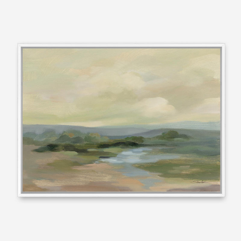 Muted Green Landscape Canvas Print