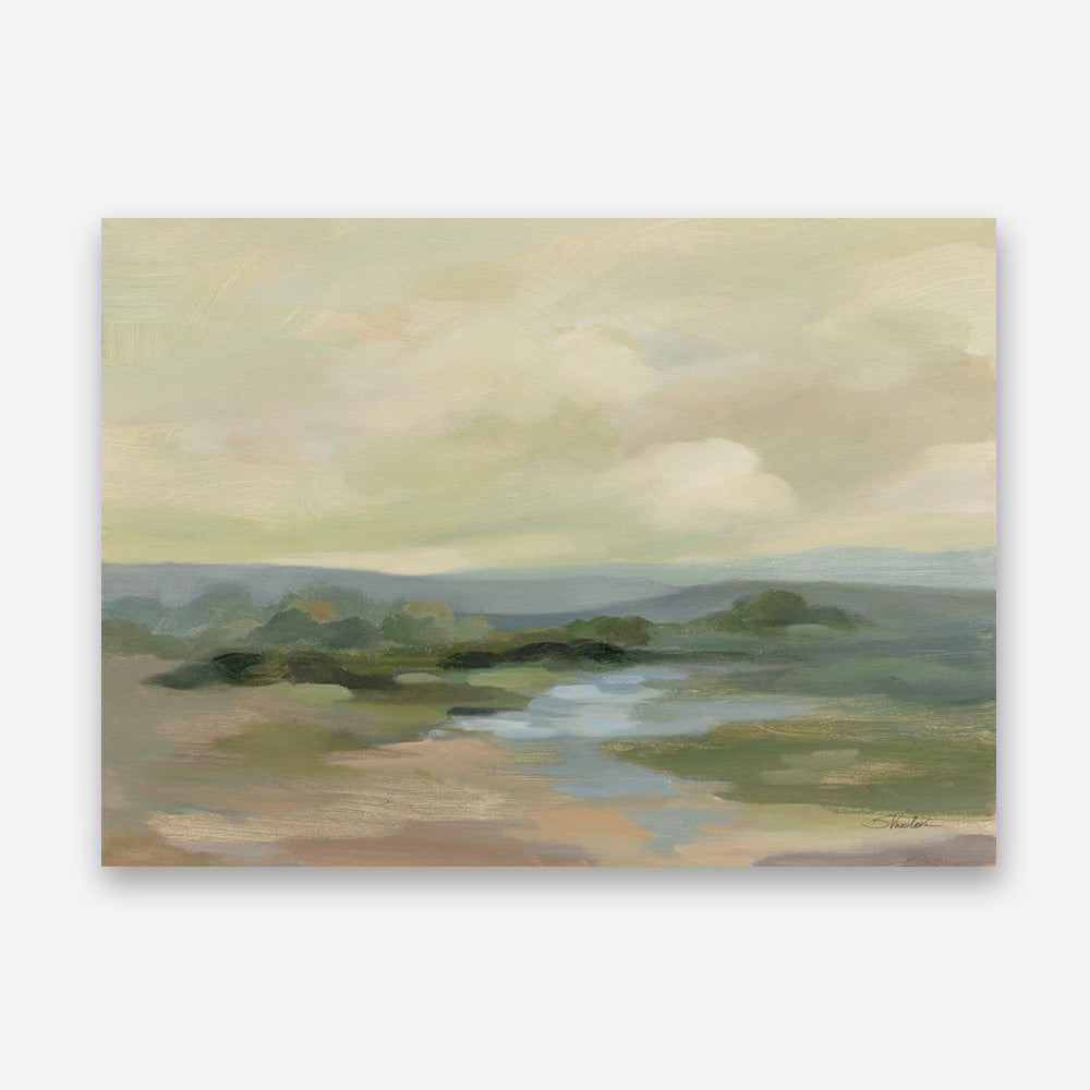 Muted Green Landscape Canvas Print