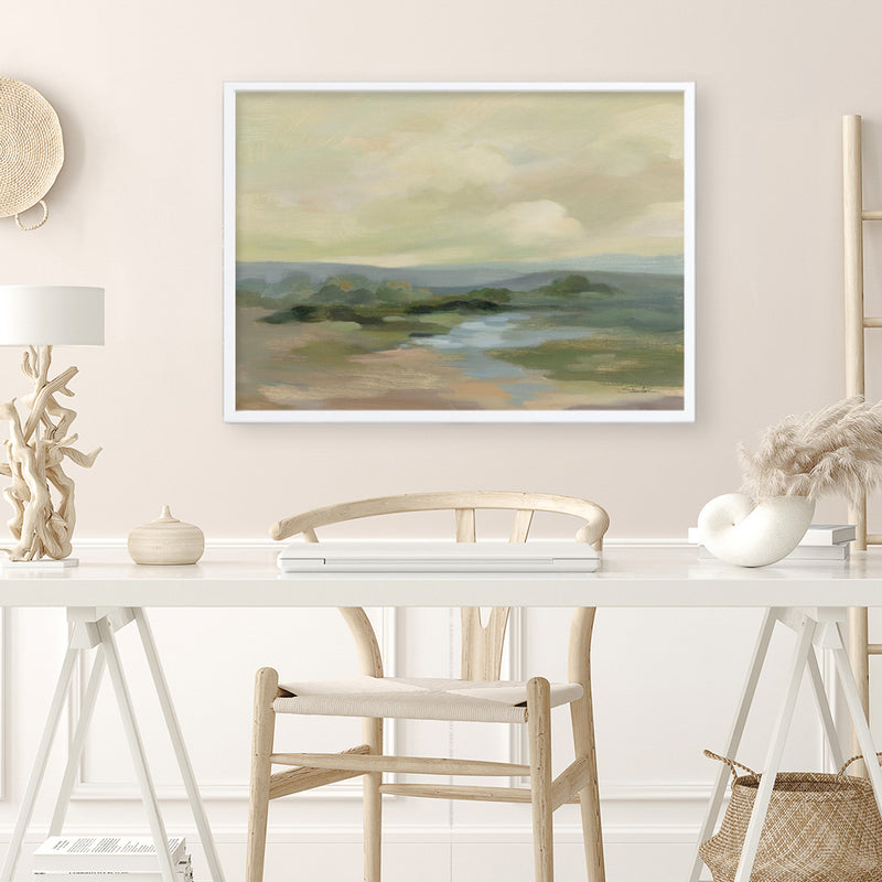 Muted Green Landscape Art Print