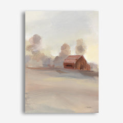 Monochromatic Farm View II Canvas Wall Art Print