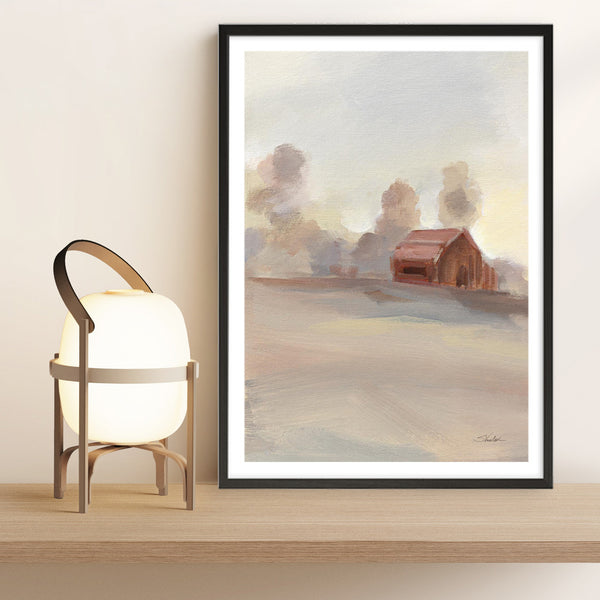 Monochromatic Farm View II Art Print