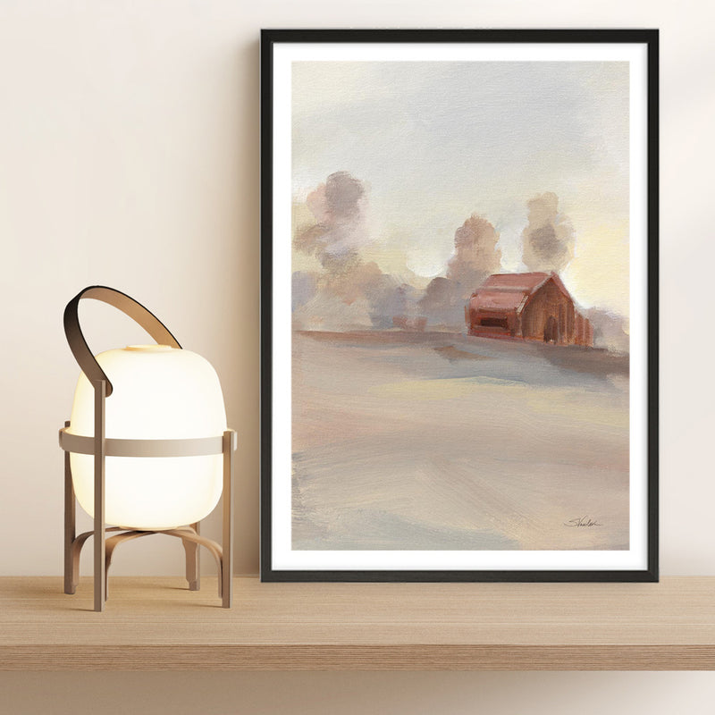 Monochromatic Farm View II Art Print