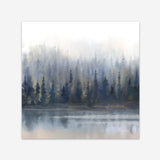 Misty Forest in Gray and Gold (Square) Art Print