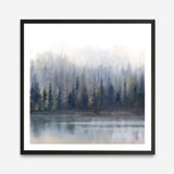 Misty Forest in Gray and Gold (Square) Art Print